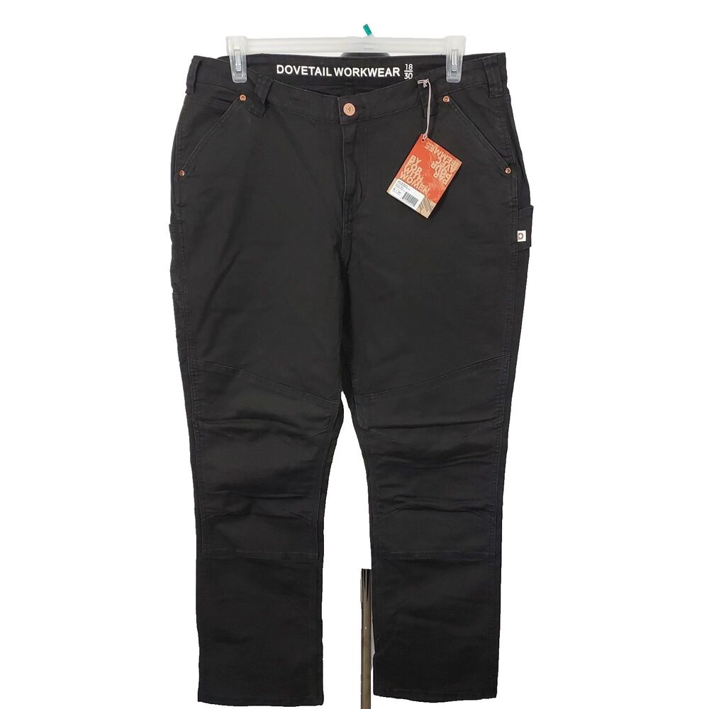 Dovetail Workwear GO TO Stretch Canvas Double Knee Work Pants Women's 18/30 NWT - Picture 2 of 16